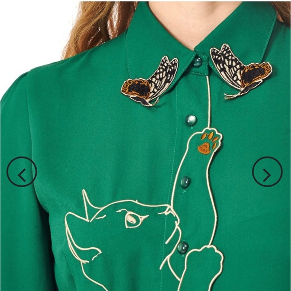 Snow Bird Cat Blouse by Banned Retro - Picture 3 of 12